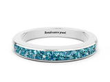 White gold Channel Set Princess Cut Blue Topaz Eternity Band_6