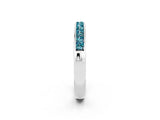 White gold Channel Set Princess Cut Blue Topaz Eternity Band_8