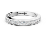 White gold Channel Set Princess Cut Diamond Eternity Band_102