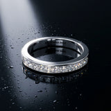 White gold Channel Set Princess Cut Diamond Eternity Band_128