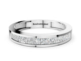White gold Channel Set Princess Cut Diamond Eternity Band_24