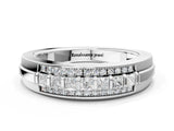 White gold Channel-Set Princess Cut Diamond Pavé Band_223