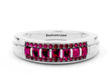 White gold Channel-Set Princess Cut Diamond Pavé Band_30