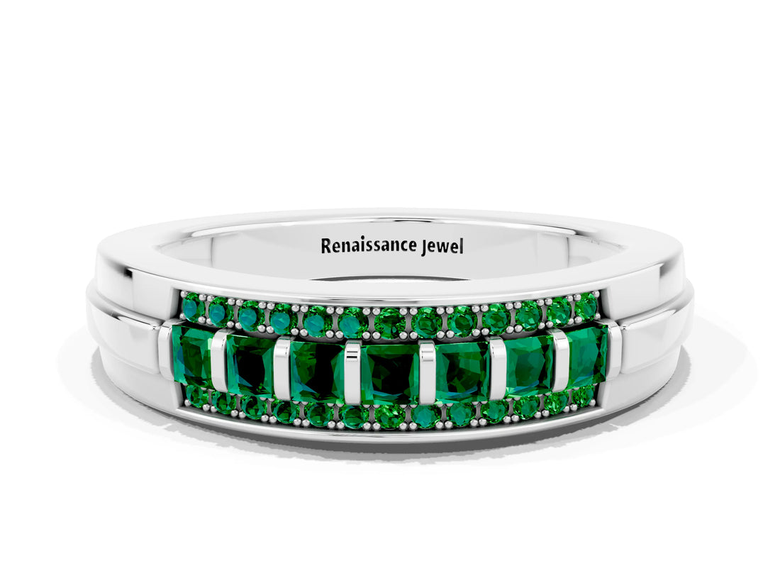 White gold Channel-Set Princess Cut Diamond Pavé Band_30