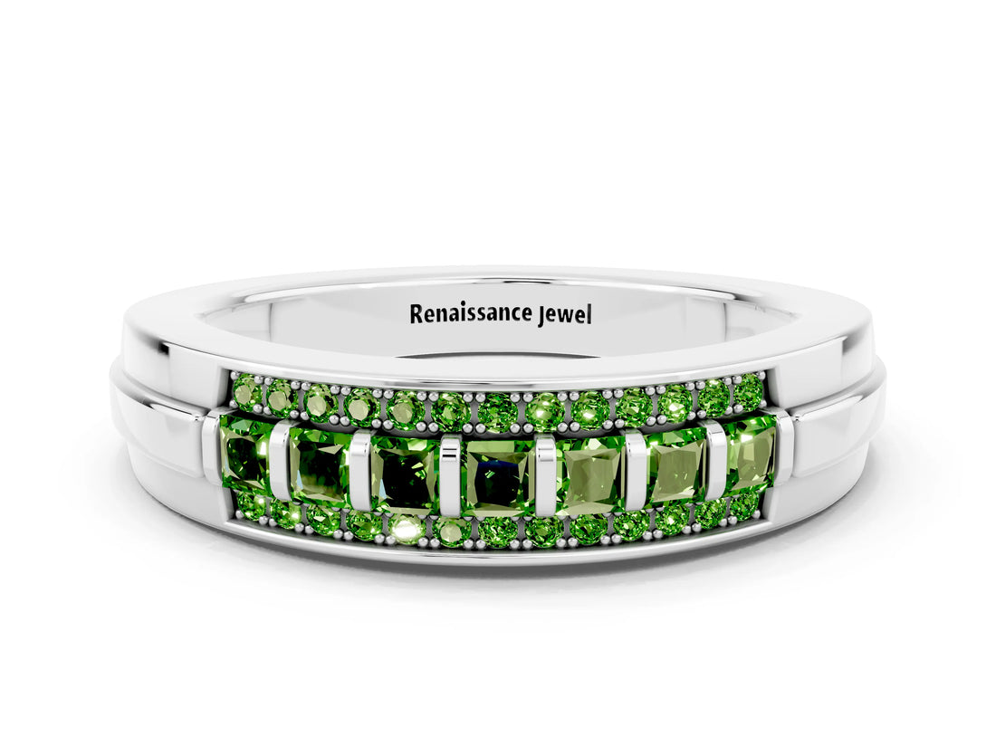 White gold Channel-Set Princess Cut Diamond Pavé Band_30