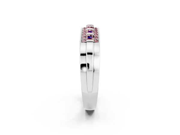 White gold Channel-Set Princess Cut Diamond Pavé Band