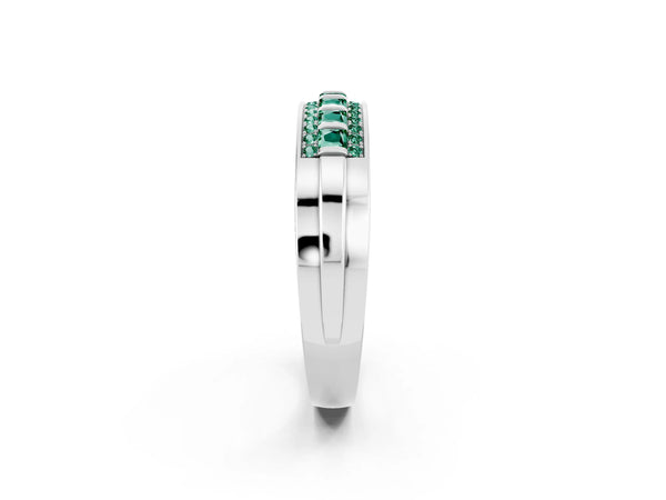 White gold Channel-Set Princess Cut Diamond Pavé Band