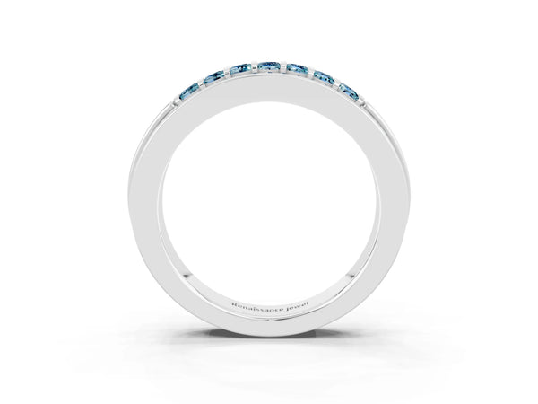 White gold Channel-Set Princess Cut Diamond Pavé Band