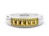 White gold Channel-Set Princess Cut Diamond Pavé Band_42