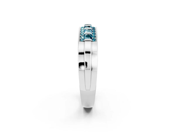 White gold Channel-Set Princess Cut Diamond Pavé Band