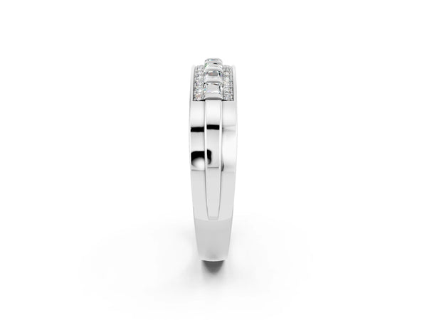 White gold Channel-Set Princess Cut Diamond Pavé Band