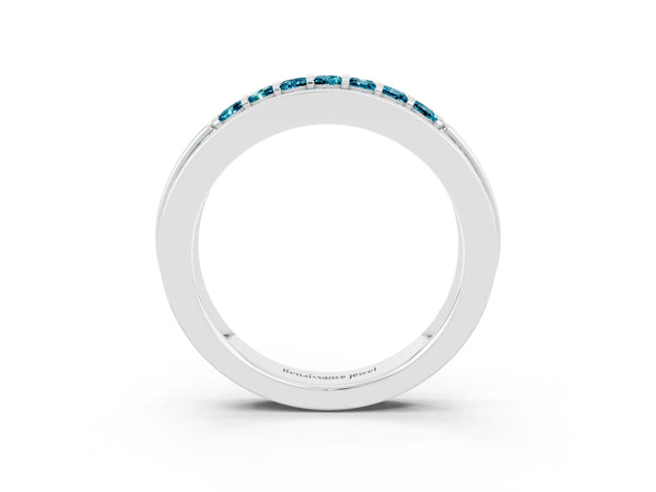 White gold Channel-Set Princess Cut Diamond Pavé Band