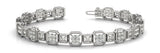 White gold Channel Set Princess Cut Diamond Tennis Bracelet with Milgrain Detailing