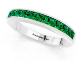 White gold Channel Set Princess Cut Emerald Eternity Band_7