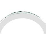 White gold Channel Set Princess Cut Green Sapphire Eternity Band_10