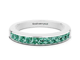 White gold Channel Set Princess Cut Green Sapphire Eternity Band_6