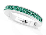 White gold Channel Set Princess Cut Green Sapphire Eternity Band_7