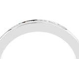 White gold Channel Set Princess Cut Moissanite Eternity Band_10