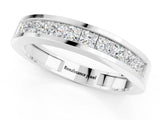 White gold Channel Set Princess Cut Moissanite Eternity Band_37