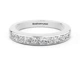 White gold Channel Set Princess Cut Moissanite Eternity Band_6