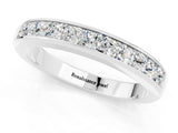 White gold Channel Set Princess Cut Moissanite Eternity Band_7