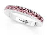 White gold Channel Set Princess Cut Morganite Eternity Band_7