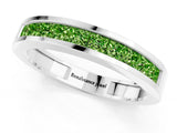 White gold Channel Set Princess Cut Peridot Eternity Band_61