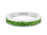 White gold Channel Set Princess Cut Peridot Eternity Band_6