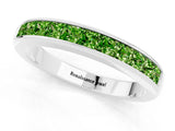 White gold Channel Set Princess Cut Peridot Eternity Band_7