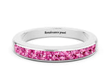 White gold Channel Set Princess Cut Pink Sapphire Eternity Band_18