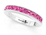 White gold Channel Set Princess Cut Pink Sapphire Eternity Band_19