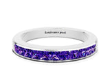 White gold Channel Set Princess Cut Tanzanite Eternity Band_6