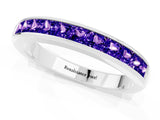 White gold Channel Set Princess Cut Tanzanite Eternity Band_7