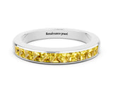 White gold Channel Set Princess Cut Yellow Sapphire Eternity Band_18