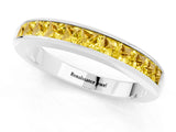White gold Channel Set Princess Cut Yellow Sapphire Eternity Band_19