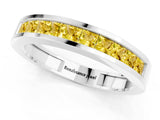 White gold Channel Set Princess Cut Yellow Sapphire Eternity Band_25