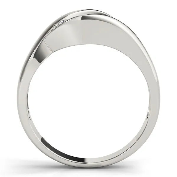 White gold Channel Set Radiant Diamond Crossover Band