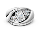 White gold Channel Set Radiant Diamond Crossover Band_6