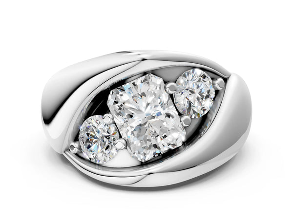 White gold Channel Set Radiant Diamond Crossover Band