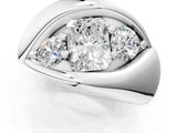 White gold Channel Set Radiant Diamond Crossover Band_7