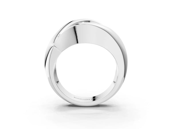 White gold Channel Set Radiant Diamond Crossover Band
