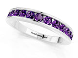 White gold Channel Set Round Amethyst Eternity Band_7