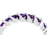 White gold Channel Set Round Amethyst Multi-Row Band_10