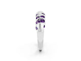 White gold Channel Set Round Amethyst Multi-Row Band_8
