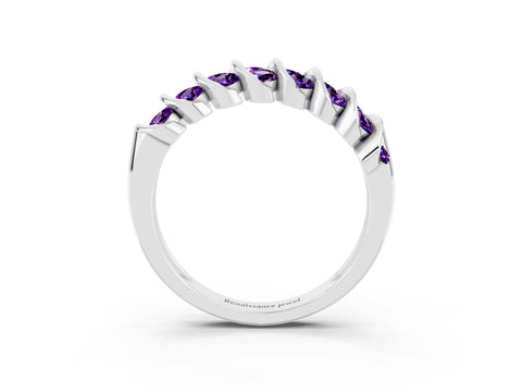 White gold Channel Set Round Amethyst Multi-Row Band_9