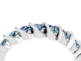 White gold Channel Set Round Aquamarine Multi-Row Band_10