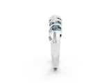 White gold Channel Set Round Aquamarine Multi-Row Band_8