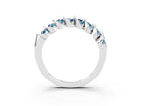 White gold Channel Set Round Aquamarine Multi-Row Band_9