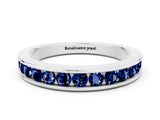 White gold Channel Set Round Blue Sapphire Eternity Band_6