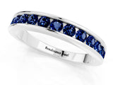 White gold Channel Set Round Blue Sapphire Eternity Band_7